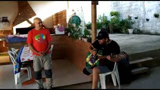 Mãe Aparecida com o Cantor Téo Guerreiro