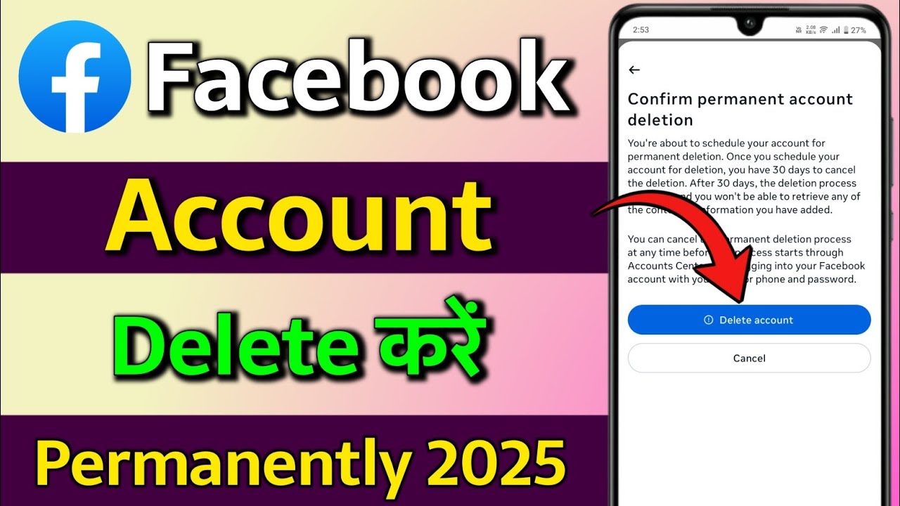 Facebook Account Delete Kaise Kare | Delete Facebook to Facebook Facebook Account Delete Kaise Kare | Delete Facebook to Facebook