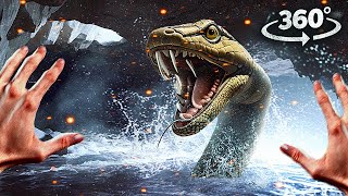 360 Flash Flood  And Thunderstorm 2 - Escape Giant Snake Titanoboa 4K Vr 360 Video