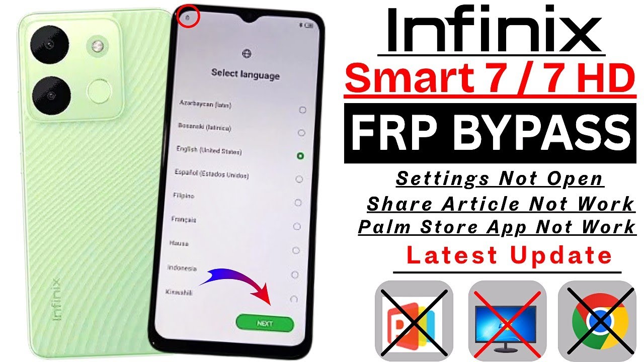 INFINIX SMART 7/7 HD : GOOGLE/FRP BYPASS Android 12 INFINIX SMART 7/7 HD : GOOGLE/FRP BYPASS Android 12