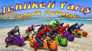 Tehlikeli Yarış Minik Motorlar Örümcek Çocuk Örümcek Adam ve Süper Kahramanlar Y