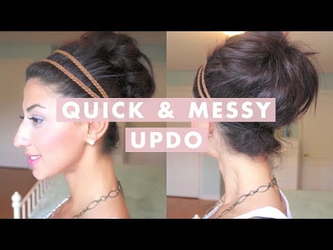 Quick & Messy Bun / Up-Do - YouTube