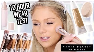 NEW FENTY BEAUTY HYDRATING FOUNDATION + PRIMER | REVIEW + 12 HOUR WEAR TEST