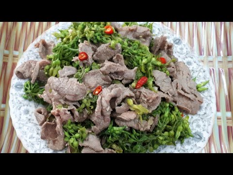 món nhậu ngon THỊT BÒ XÀO BÔNG THIÊN LÝ dễ làm rất bổ dưỡng - món ăn ngon dễ làm