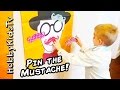 Pin the Mustache Game! Blindfold + Family Fun with Balloons H...