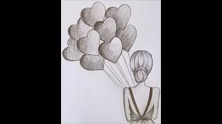 Girl With Ballon Drawing #Drawing #Artvideo #Shortsvideo #Girldrawing #Shorts #Viralshorts