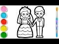 Wedding Picture Drawing, Painting and Coloring for Children | Let's Learn How to Draw Easy #159