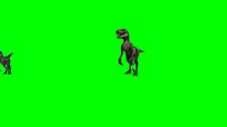 360 Degree Video - Velociraptor Dinosaurs On Green Screen - Free Use