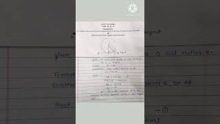 Prove That Radius And Tangent Are Perpendicular To Each Other At Point Of Contact
