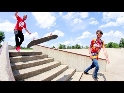 Two Skater 540 Flip Down Stair Set!