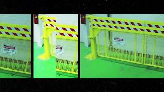 US Netting Defender Gate 10 Loading Dock Safety Gate with Crawl Guard