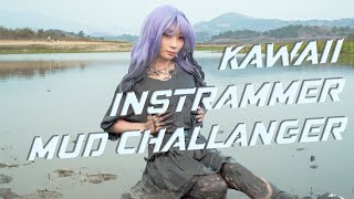 Wetlook Kawaii Harajuku Girl Ruins Sporty Dress & Buffalo Sneakers In Mud Challenge Muddy Girl