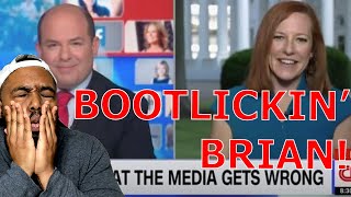 Bootlickin' Brian Stelter Takes Propaganda To A Whole New Level In SOFTBALL Jen Psaki Interview!