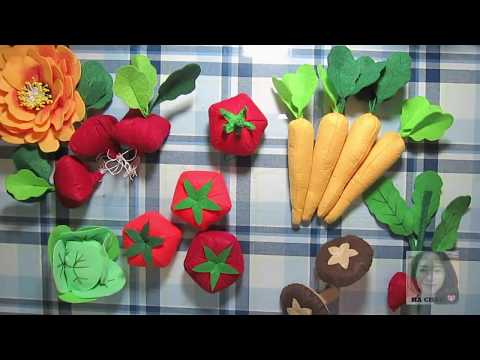 EASY DIY FELT RADISH Tự làm đồ chơi cho bé Củ cải đỏ vải nỉ HA CHAU