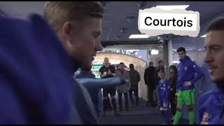 Courtois Scared Of De Bruyne After Cheating On Him...eden Hazard Meets Kevin De Bruyne