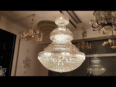 Đèn chùm pha lê trang trí phòng khách DC00669 | Đèn thông tầng đẹp bằng pha lê