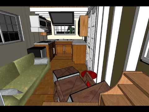 tiny house design with end kitchen - YouTube