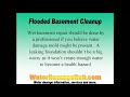 Flooded Basement - What you need to know