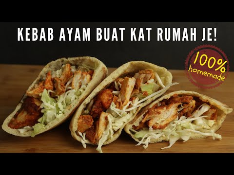 Roti Pita Sedap | Cara Buat Kebab Ayam Sedap | Homemade Pita Bread