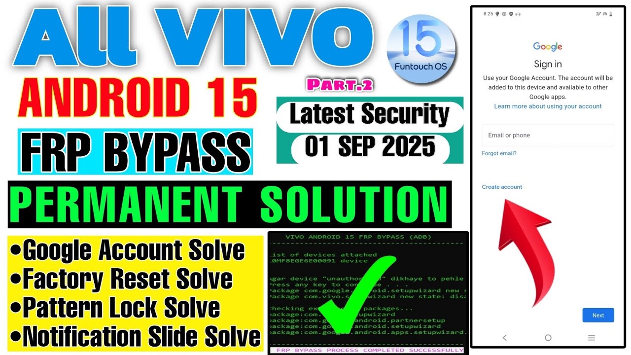 Finally Vivo Android 15 FRP Bypass New Commands PART-2 Finally Vivo Android 15 FRP Bypass New Commands PART-2