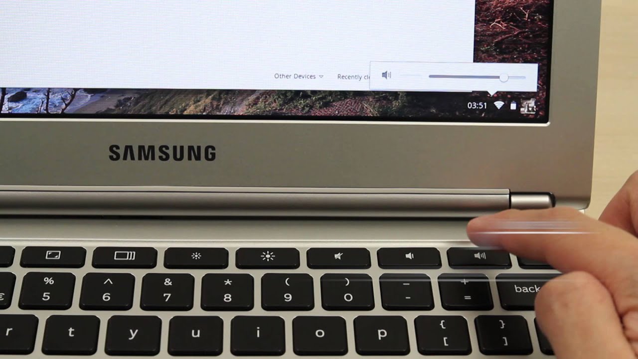 How to adjust the volume on Samsung Chromebook - YouTube