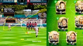 ROBERTO CARLOS FREE KICKS /PENALTIES STYLE in fifa mobile- icons Gameplay Review/Goals Compilation