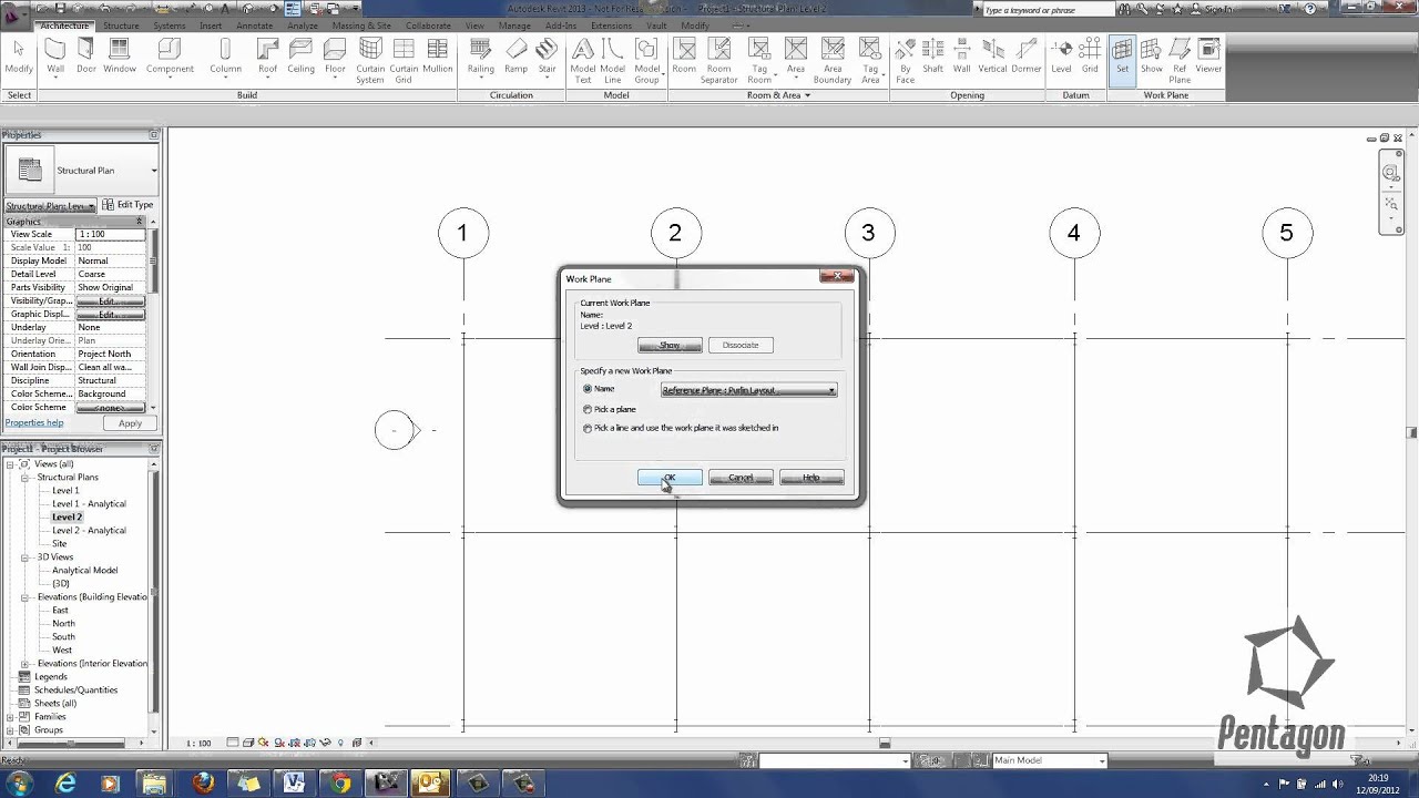 Revit Structure 2013 Reference Plane and Purlins at an angle YouTube