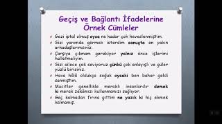 Geçi̇ş Ve Bağlanti İfadeleri̇