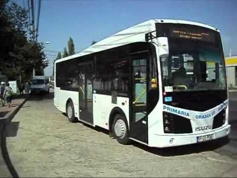 Buftea: Autobuzul Isuzu Citimark (IF-22-POB) pe linia 101 parasind ...