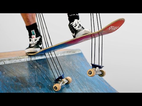 ATTACHING TRUCKS TO A SKATEBOARD WITH ROPE?!