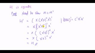 Properties of the Hat matrix with proofs