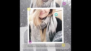 Heathered Gray Handloom Cashmere Scarf