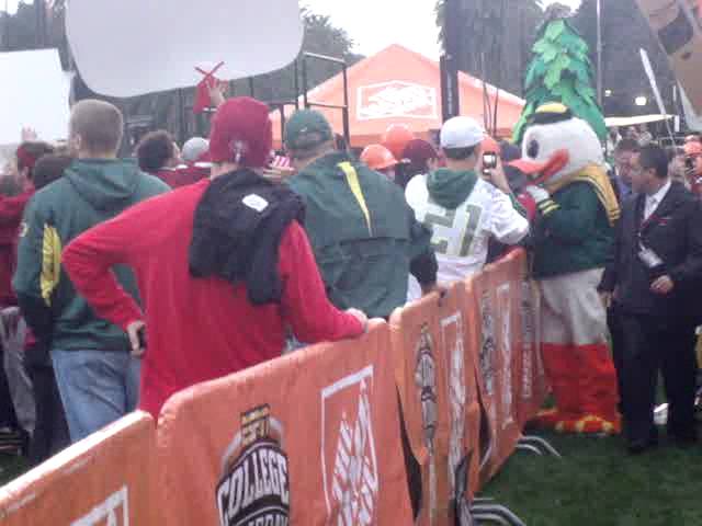 The Oregon Duck at ESPN College Gameday 11-12-2011