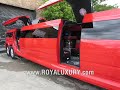 Red H2 Hummer limo limousine w/ JET DOOR - www.ROYALUXURY.com