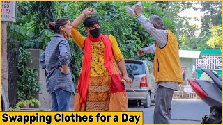 Swapping Clothes Challenge In Public Ft. Street Boys Pyari Varsha