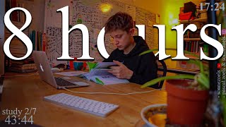 Live 8-Hour Study With Me Rain Sounds & Pomodoro Timer 60 & 10