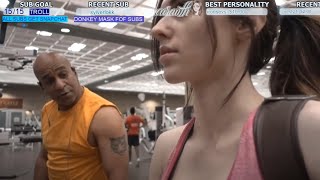 Creepy dude at the gym checking Amouranth out