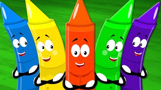 Five Little Crayons Learn Colors Nursery Rhymes For Kids And Childrens Baby Songs