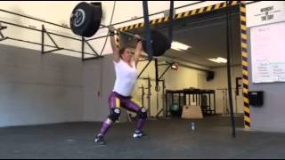 Clean + hang power clean + power jerk + front squat + split jerk on 90 by Mia Åkerlund