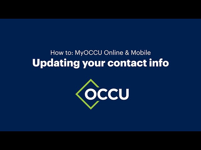 Watch Update your contact information with MyOCCU Online & Mobile on YouTube.
