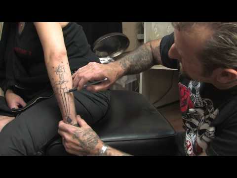 Making a jail tattoo is usually done using a homemade ink mixture applied by 