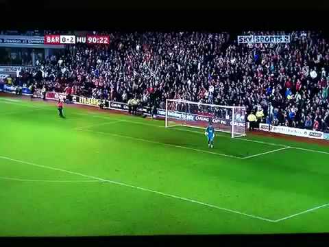 Barnsley fan scores against united