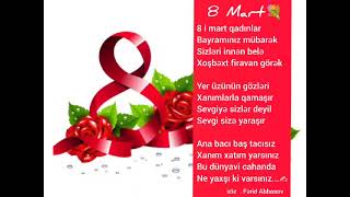 Ferid Abbasov & 8 Mart Tebrikileri Şeir