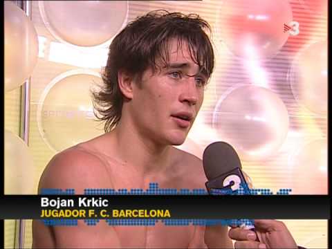 Interview to a shirtless cute and sexy Bojan Krkic after a game against 