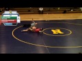 Sam Collins records a pin in Varsity Wrestling action