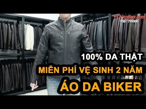 Áo khoác da nam, Áo da thật cao cấp FTT LEATHER, Áo da Motorcycle Jacket
