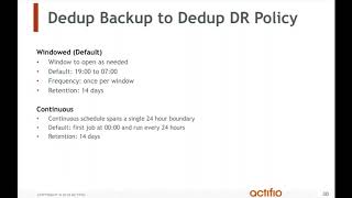 Dedup Backup To Dedup Dr Policy