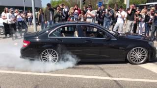Mercedes-Benz C63 Amg Absolutely Insane Burnout And Drift Hd