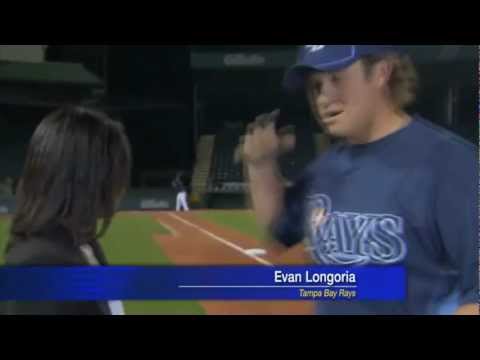 Showing the photomontage of the Evan Longoria's bare hand catch