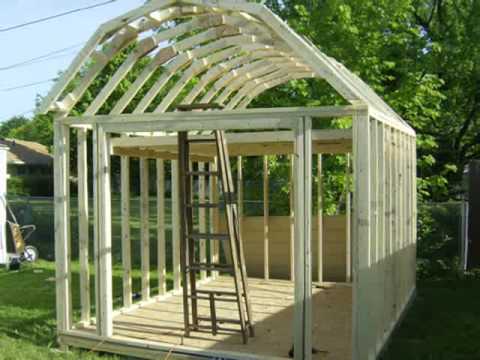Building a gambrel shed - YouTube